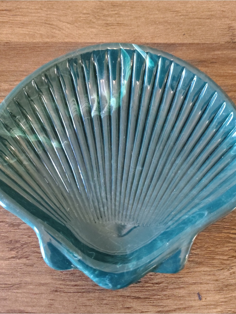Vtg 90s Faux Marble Green Candy Soap Trinket Dish Plastic Sea Shell Mermaidcore